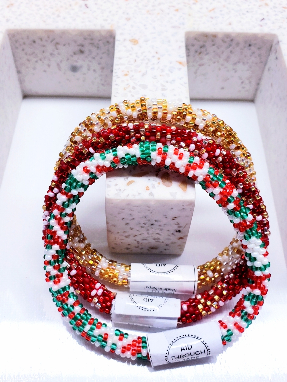 CHRISTMAS -Original Roll-On Christmas Bracelets, Set of 3 bracelets, 7" round,#5